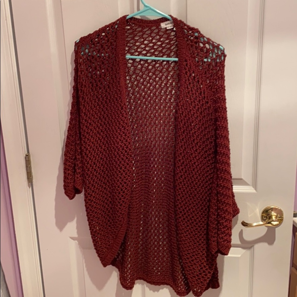 Maroon cardigan/ sweater from garage